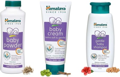 HIMALAYA Baby Powder Baby Shampoo Baby Cream 100gm Each (Pack of 3)(White)