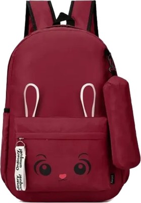 nf fashion Women's PU Casual College Backpack, School/Travel Bag Maroon 10 L Backpack(Maroon)