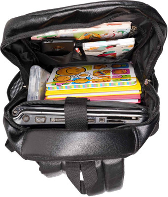 ZERUS Stylish Vegan Leather 25L Backpack For Unisex Laptop Bag & Daily Used Daypack 25 L Laptop Backpack(Black)