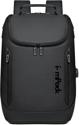 IMPACK Business Multi-function daily life Men and Women Waterproof Bag With USB Port 30 L Laptop Backpack(Black)