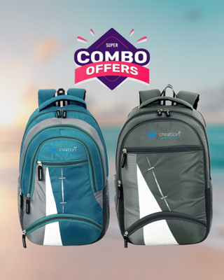 AFS Fashion Medium 35L Waterproof School/College/Office Laptop Backpack Bag -Combo pack of 2 35 L Laptop Backpack(Multicolor)