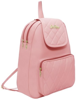 Cleto Fancy peach Backpack For College/School Girls rakhi gift sister travel bag 15 L Backpack(Pink)