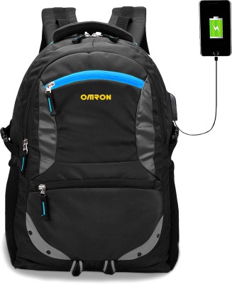 OMRON BAGS Smart Backpack With Ready to Charge for Office/School/College/Travel 30 L Laptop Backpack(Black, Blue)