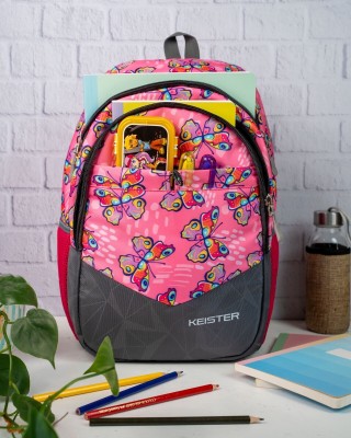 KEISTER kids School/Tution bag |Paded adjustable straps and back |Digital printed 20 L Backpack(Pink)