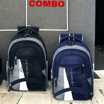 SRACO Stylish 5 Zipper Compartment for Daily Use Tough Quality, Splash and Dust Proof 30 L Laptop Backpack(Black, Blue)