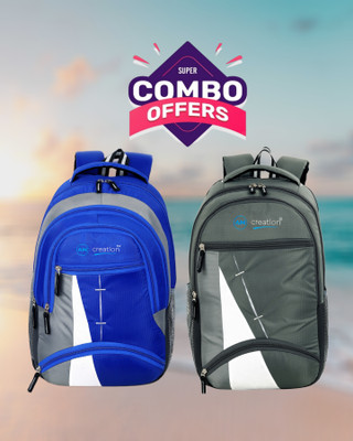 AM Creation Elegant Waterproof Backpack Bag combo pack For Men & Women 35 L Laptop Backpack(Multicolor)