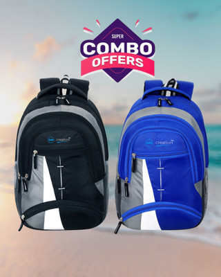 AFS Fashion UniStyle Waterproof Laptop Backpack Bag for School/College/Office - combo pack 35 L Laptop Backpack(Multicolor)