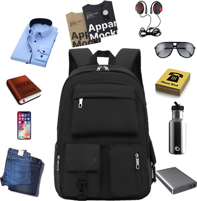 Flamebird 3 Compartment Premium Quality, for upto 15.6 inch with internal organiser 28 L Laptop Backpack(Black)