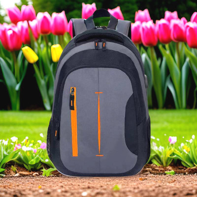 JairaJ backpack bag laptop bag school backpag(19.5*14) 37.1 L Laptop Backpack(Black, Grey)