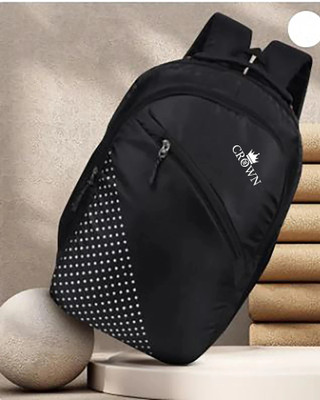 CROWN Small Laptop Bags for Boys & Girls Multipurpose for School College Office Travel 25 L Backpack(Black)