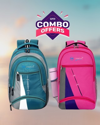 AKRAM GARMENT Waterproof School/College/Ofiice Laptop Backpack Bag - Combo pack of 2 35 L Backpack(Multicolor)