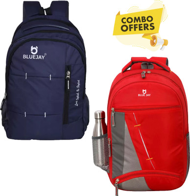 Bluejay Stylish Combo School/ College Backpack 35 L Backpack(Red)