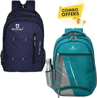 Bluejay Stylish Combo School/ College Backpack 35 L Backpack(Blue)