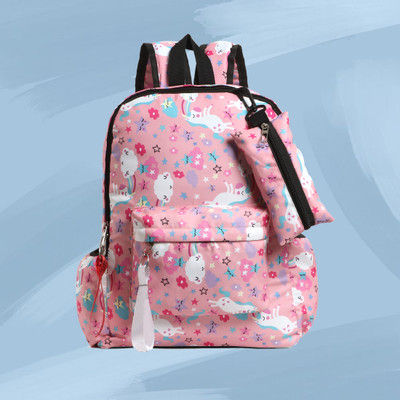 Zaxcer Backpack for MEN and WOMEN backpack for school–college 15 L Laptop Backpack(Pink)