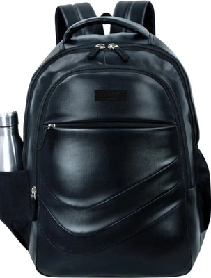 Global Goods Artificial leather back pack 35 L Backpack(Black)