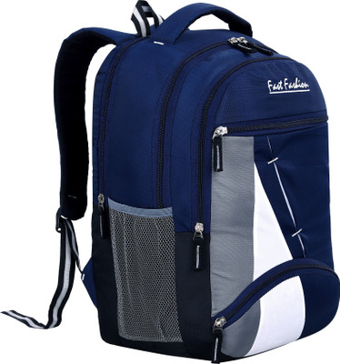 Fast Fashion 30L Laptop Backpack Medium Backpack school college laptop travel bag office bag 30 L Laptop Backpack(Blue, White, Grey)