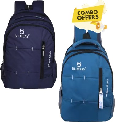 Bluejay Stylish Combo School/ College Backpack 35 L Backpack(Blue)