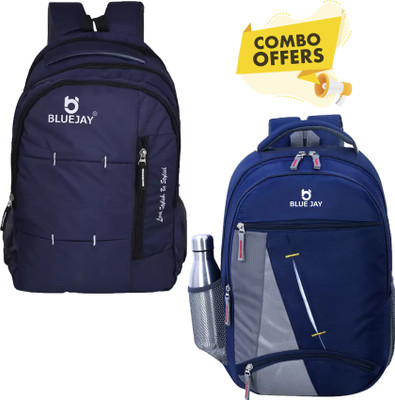 Bluejay Stylish Combo School/ College Backpack 35 L Backpack(Blue)