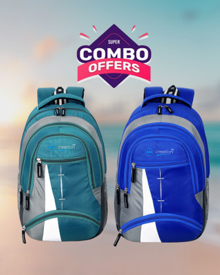AKRAM GARMENT Waterproof School/College/Ofiice Laptop Backpack Bag - Combo pack of 2 35 L Backpack(Multicolor)