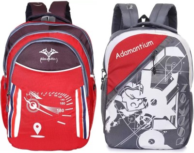 Adamantium Laptop Backpack 40 L Laptop Backpack(Red, Grey)