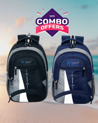 AFS Fashion UniStyle Waterproof Laptop Backpack Bag for School/College/Office - combo pack 35 L Laptop Backpack(Multicolor)