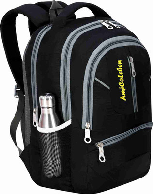 Amicoleben Stylish Water-Resistant Fabric for Everyday Use at School, College, and Office 30 L Backpack(Black)