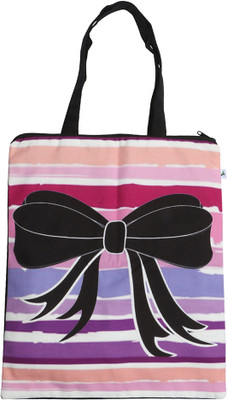JELLIFY Bow Printed Canvas Tote Bag Waterproof Shoulder Bag(Multicolor, 10 L)