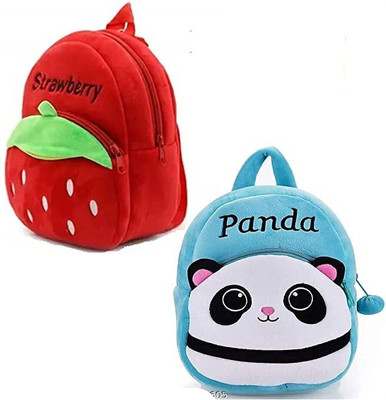 CSK STORE SM Combo Kids School Bag Stawarry & Panda Blue School Bag(Multicolor, 10 L)