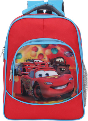 Globalstar Disney Car Pre-School 35.5cm For Nursery (LKG/UKG/1st to 4th std) Boys & Girls Waterproof School Bag(Red, Blue, 30 L)