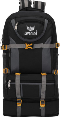LivShine Rucksack For Hiking Trekking And Travel - Unisex Rucksack - 60 L (Black) Rucksack  - 60 L(Black)
