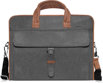 Giyanza Grey Color Linen 10L Office Laptop Bag For Men BG58 Waterproof Messenger Bag(Grey, 10 L)