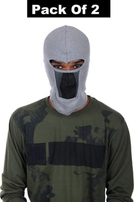 H-Store msk2Pc Full Grey Black Grey Face Mask HS007 Decorative Mask(Grey, Pack of 2)