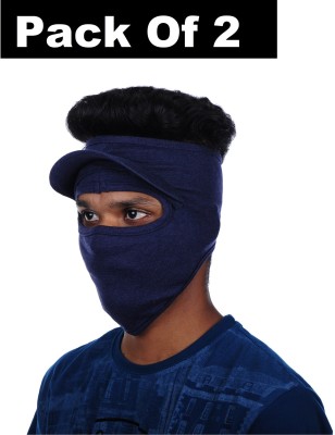 IM UNIQUE msk2Pc Cap Blue Plain IM115 Decorative Mask(Blue, Pack of 2)