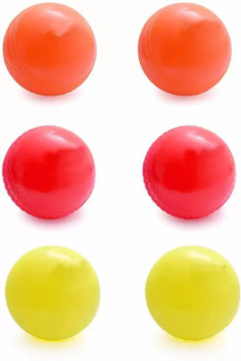 Jashmine Wind Ball Cricket Rubber Ball Multicolor (pack of 6) Cricket Synthetic Ball(Standard, Pack of 6)