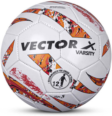 VECTOR X VARSITY Football - Size: 5(Standard, Pack of 1, White, Orange)