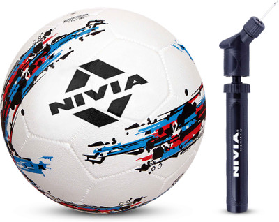 NIVIA Storm White with Pump Combo Football - Size: 5(Standard, Pack of 2, Multicolor)