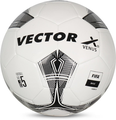 VECTOR X Venus Football - Size: 5(Standard, Pack of 1, White, Black)