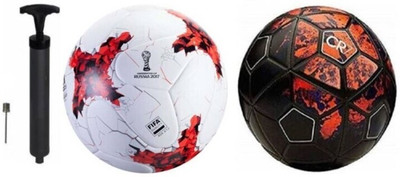 Fitdex Russia Red Football & CR7 Football & ONE Pump, Football - Size: 5(Standard, Pack of 2, Multicolor)