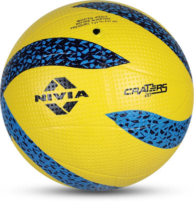 NIVIA Craters Volleyball - Size: 4(Standard, Pack of 1, Blue, Yellow)