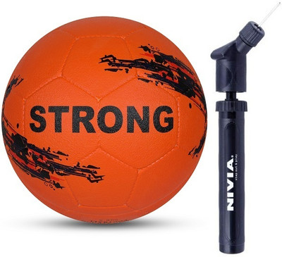 AIVIN Strong Football with Nivia Ball Pump Combo Pack Football - Size: 5(Standard, Pack of 2, Orange)