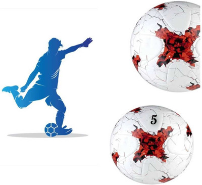 HACKERX F-B World Cup Red & White Football - Size: 5(Standard, Pack of 1)