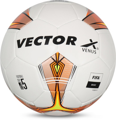VECTOR X Venus Football - Size: 5(Standard, Pack of 1, White, Orange)