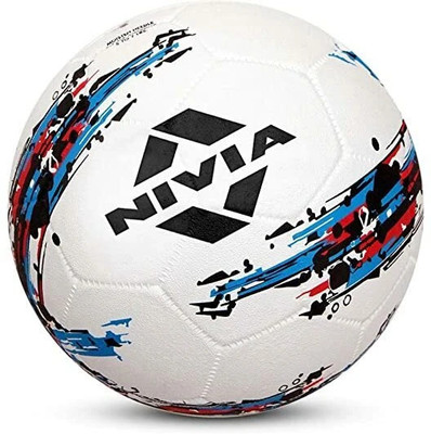 NIVIA Storm Rubber Moulded Size-5, White Football - Size: 5(Standard, Pack of 1, White)