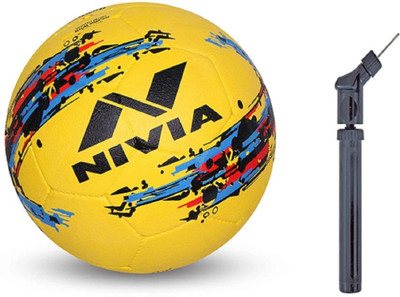 NIVIA Storm Yellow Football with Pump Combo Football - Size: 5(Standard, Pack of 2, Multicolor)