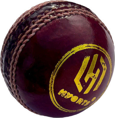 HYORTS Cricket Leather Ball 2 Part 2Piece Red Leather ball F Cricket Leather Ball(Standard, Pack of 1, Red)