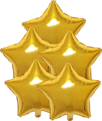 Tejal Trader Solid Teja-Balloons_02 Balloon(Gold, Pack of 5)