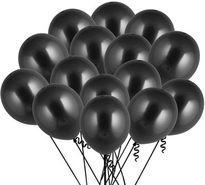 Magic Balloons Solid Balloon_06_N Balloon(Black, Pack of 100)