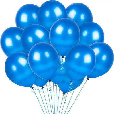 Rimis Solid Premium Metallic Party Balloons for All Occasion Balloon(Blue, Pack of 100)