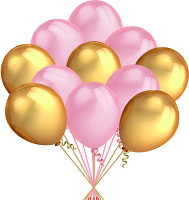 Tejal Trader Solid Multicolor Ballon_0045 Balloon(Pink, Gold, Pack of 51)