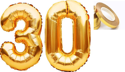 Tejal Trader Solid Teja-BalloonssGolden Number 45 Balloon(Gold, Pack of 3)
